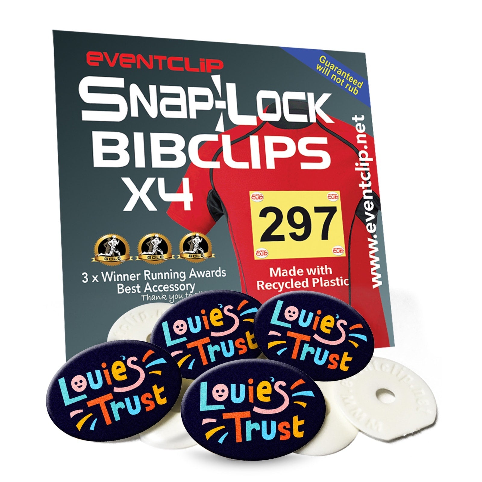 EventClip Running Bib/Number Clips - Louie's Trust
